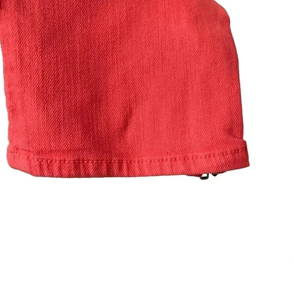 rag & bone Zipper Capri Jeans 30 Vermillion Coral Pink Cropped Skinny High Rise - Picture 9 of 14
